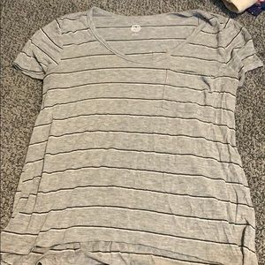 Striped V neck